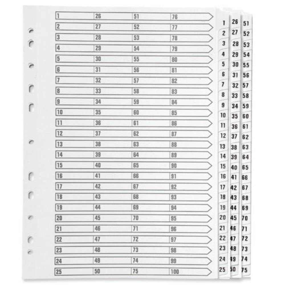 Qconnect A4 1-75 Mylar Index 05601/Cs56