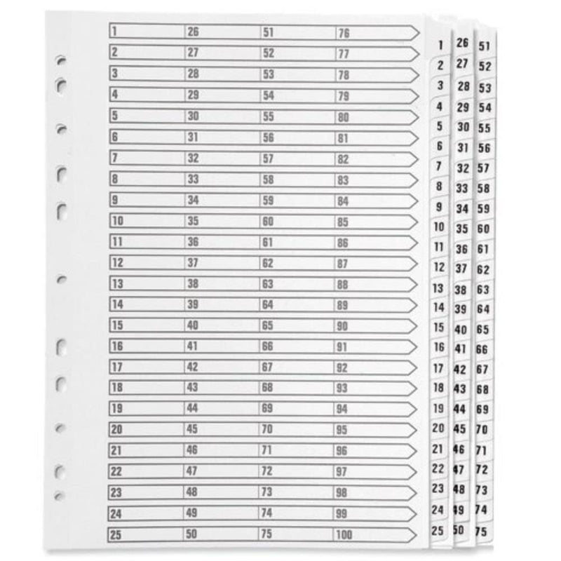 Qconnect A4 1-75 Mylar Index 05601/Cs56