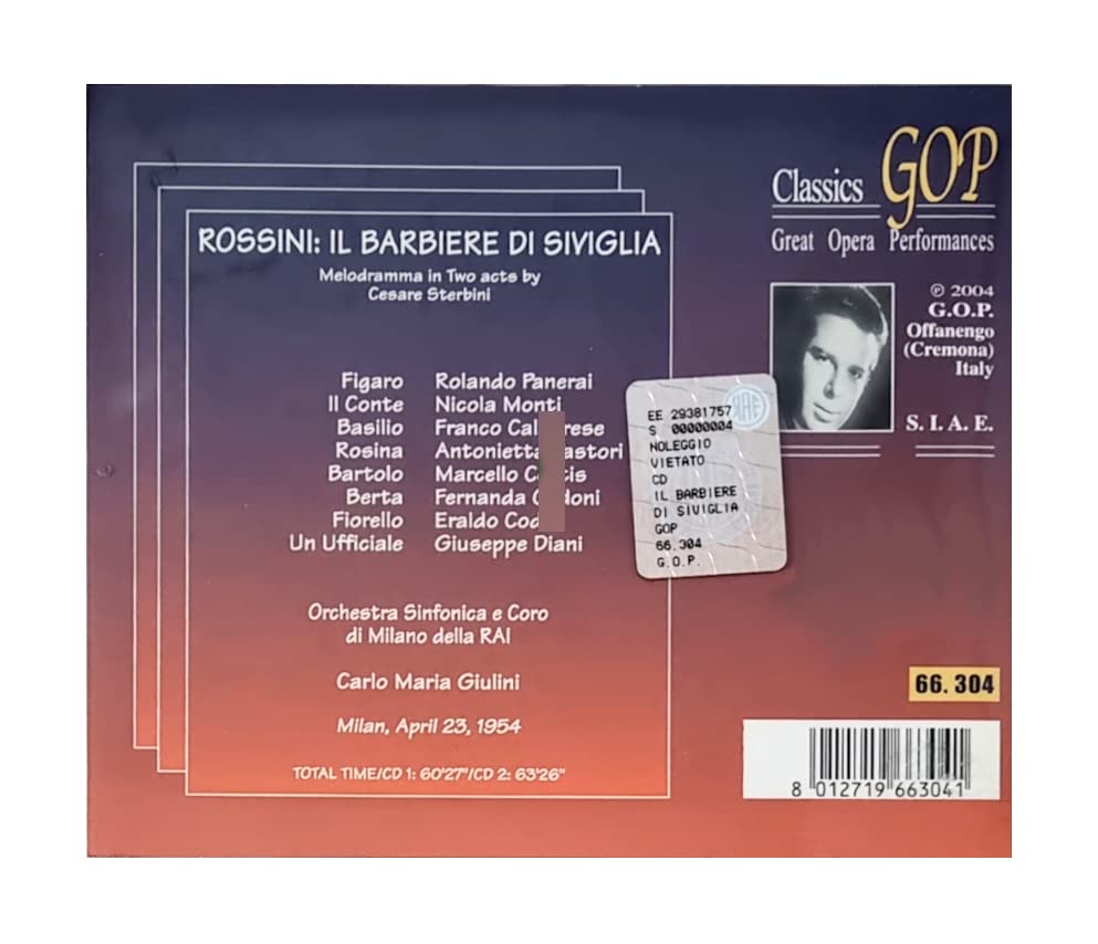Il Barbiere Di Siviglia (Giulini, Rai Milan Chorus and Orch)