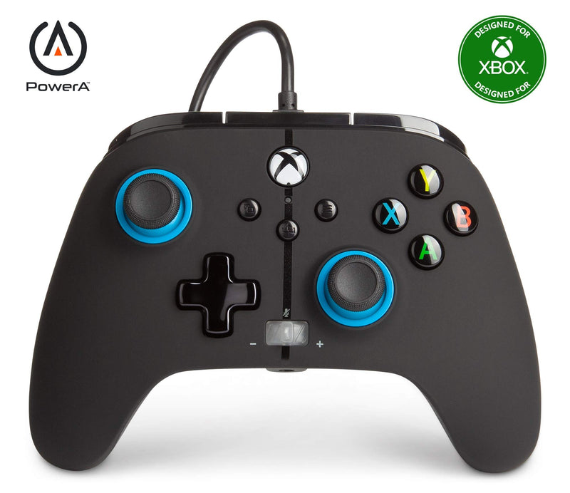 PowerA Enhanced Wired Controller for Xbox - Blue Hint, Gamepad, Wired Video Game Controller, Gaming Controller, Xbox Series X|S Blauer Hinweis