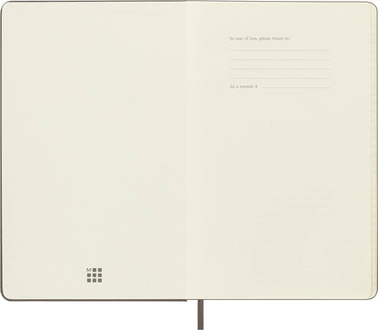 Moleskine Classic Ruled Paper Notebook, Hard Cover and Elastic Closure Journal, Color Earth Brown, Size Large 13 x 21 cm, 240 Pages Earth Brown Large Ruled