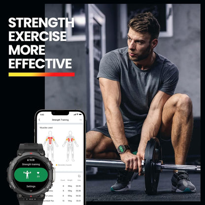Amazfit T-Rex 2 3.53 cm (1.39") AMOLED 47 mm Black, Green GPS (satellite)