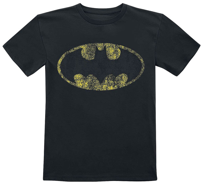 BATMAN Distressed Logo Unisex T-Shirt Black, 12 Years Black