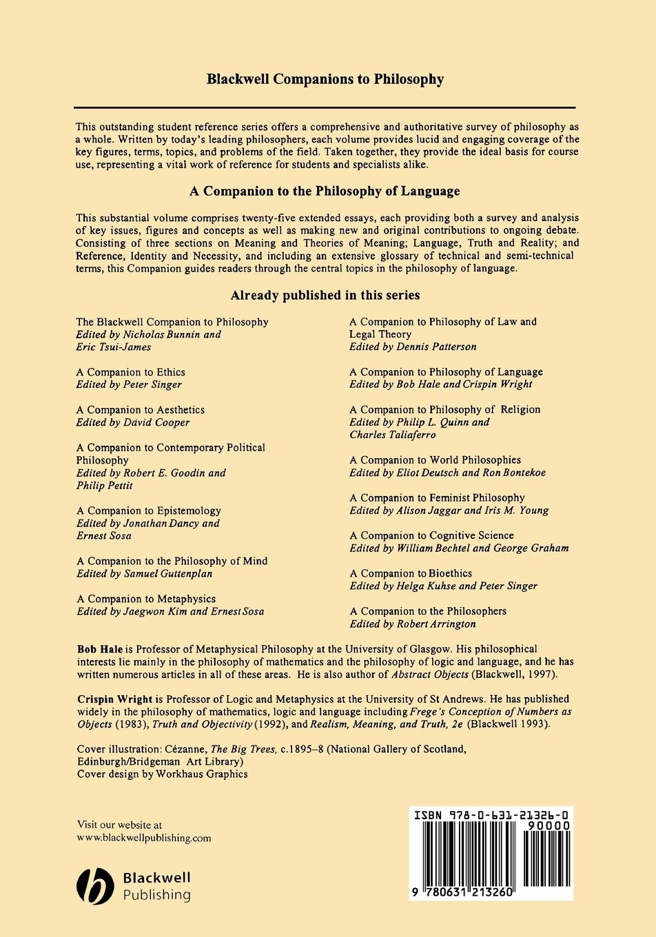 A Companion to the Philosophy of Language