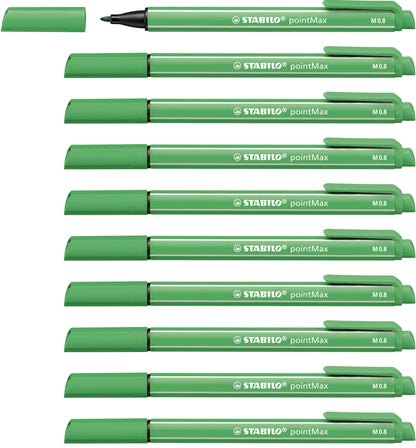 Nylon Tip Writing Pen - STABILO pointMax - Box of 10 - Green