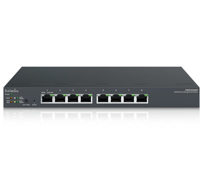 EnGenius EWS2908P Wireless Managed Smart+ switch 8-port GbE PoE.af Switch 55W manage up to 20 x AP Desktop model