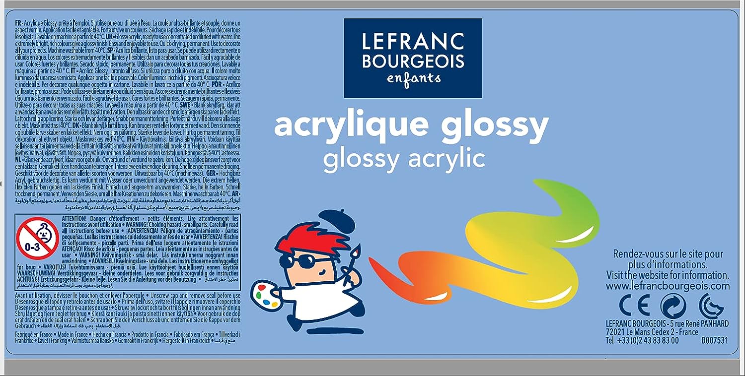 6 LEFRANC BOURGEOIS Acrylfarben farbsortiert 6x 50