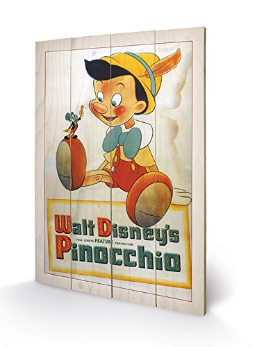 DISNEY - Printing on wood 40X59 - Pinocchio Consci