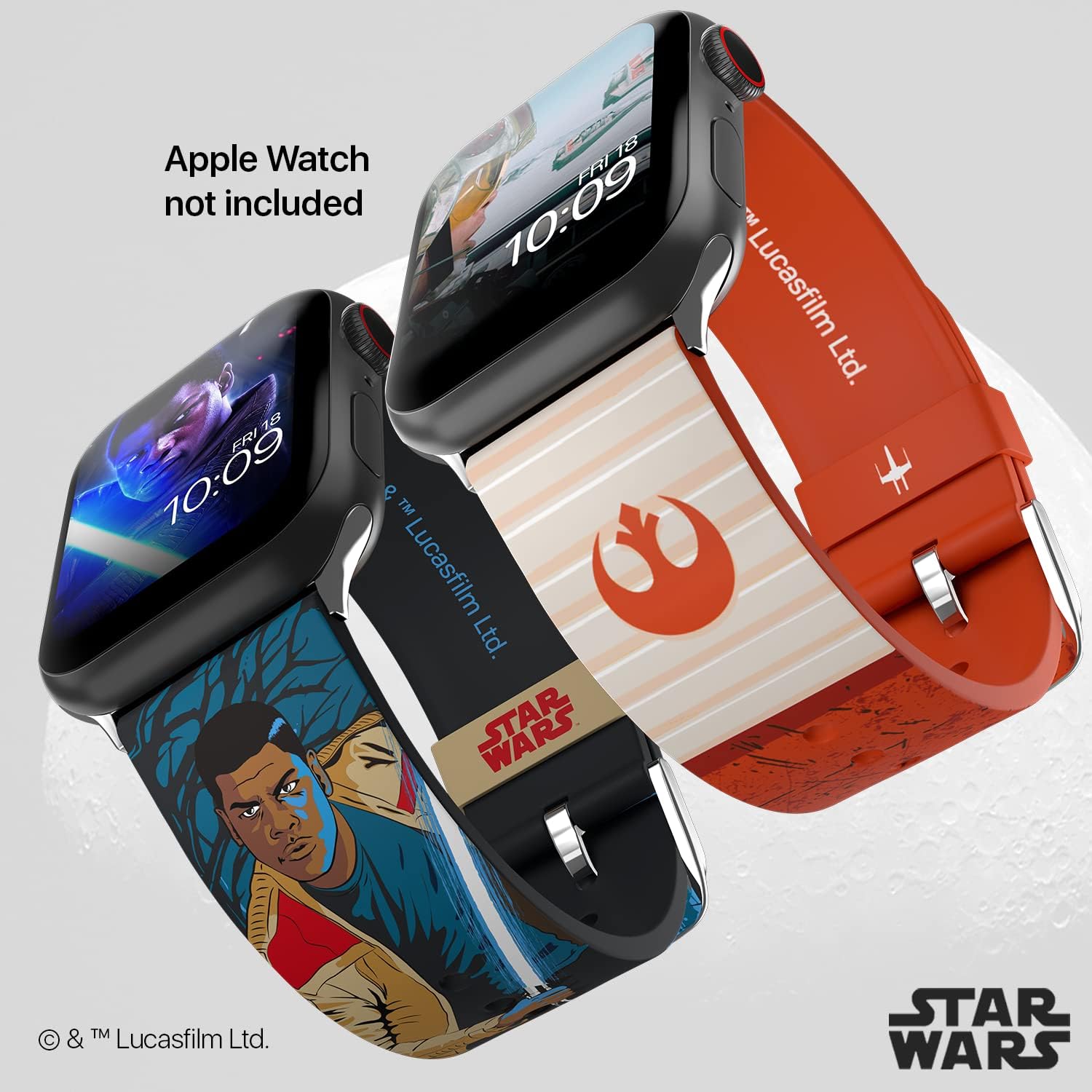 Star Wars Set – Rebel Classic & Finn Smartwatch Bands – Officially Licensed, Compatible with Every Size & Series of Apple Watch (watch not included)