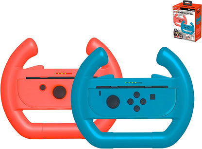 Subsonic - Pack Of 2 Steering Wheels For JoyCons Nintendo Switch Blue&Red Steering Wheel