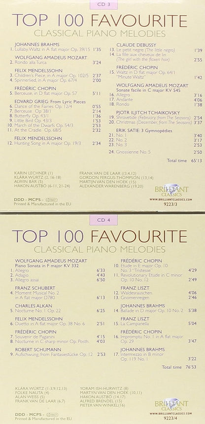 Top 100 Favourite Classical Piano Melodies