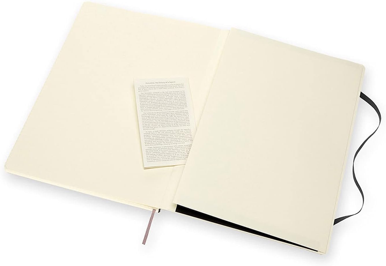 Moleskine Classic Squared Notebook, Notebook with Soft Cover and Elastic Closure, Dimensions A4 21 x 29.7 cm, Colour Black, 192 Pages Black A4 Squared