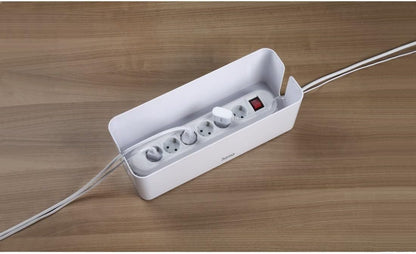 Hama Maxi Cable Box with Rubber Feet, 40 x 15.5 x 13.8 cm, White Large White