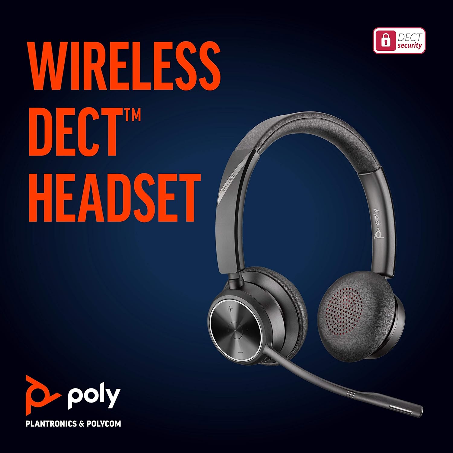 POLY Savi 7320 Office Headset Wireless Handheld Office/Call center Black