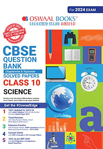 Oswaal Cbse Class 10 Science Question Bank 2023-24 Book