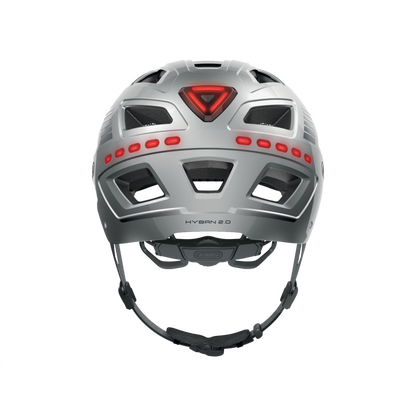 Abus Helmet Hyban 2.0-Led Sgnl Silver M 52-58
