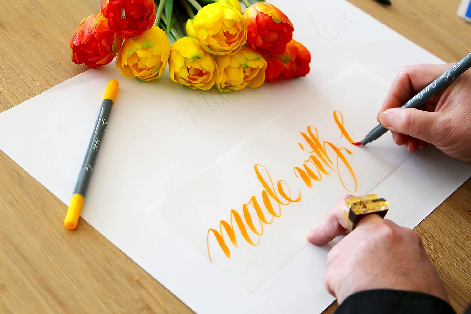 Calligraphy Master Set all-in-one: fountain pen with nib 1,4mm, 10 brush pens double tip with brush & nib, 3 ink bottles, converter, greeting set for handlettering/bulletjournaling/creative writing