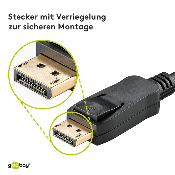 Goobay 51957 DisplayPort to HDMI Adapter Cable 1.2, Gold-plated, 2 m Cable Length 2 Meters