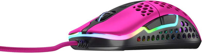 Xtrfy M42 RGB - Superlight Gaming Mouse - Wired with State-of-the-Art Pixart 3389 Sensor - Modular Housing with 2 Sizes Included - Adjustable RGB Backlight - Pink Edition