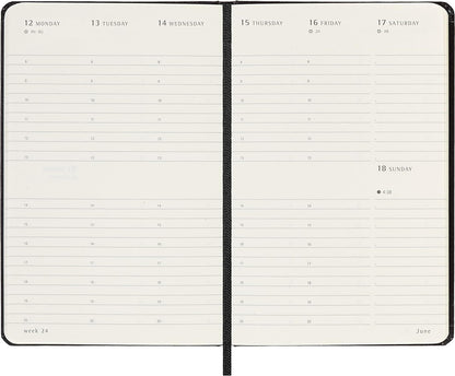 Moleskine Weekly Planner 2023, 12-Month Weekly Diary with Vertical Layout, Weekly Vertical Planner, Hard Cover, Pocket Size 9 x 14 cm, Colour Black Pocket Black