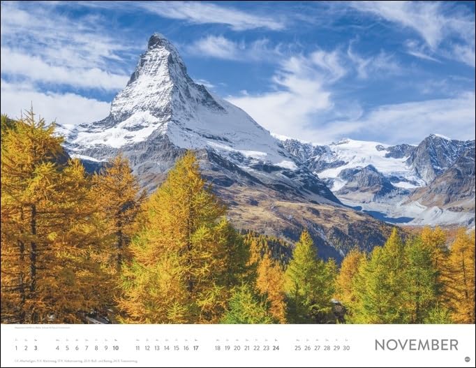 Heye Monats-Wandkalender Faszination Alpen 2024