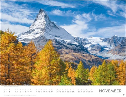 Heye Monats-Wandkalender Faszination Alpen 2024