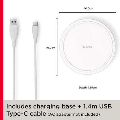SanDisk Ixpand Headphones, Smartphone White AC Wireless charging Fast charging Indoor