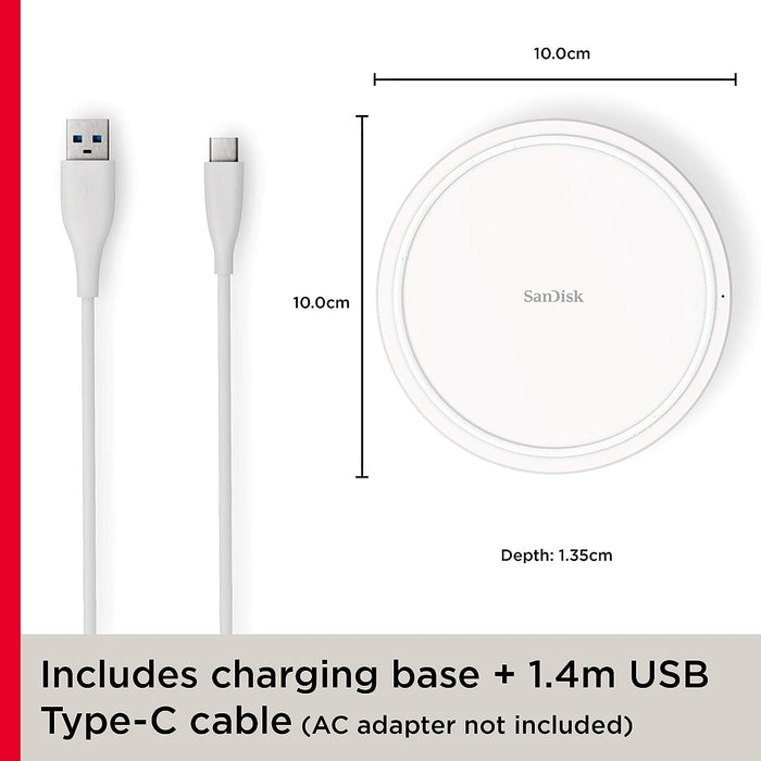 SanDisk Ixpand Headphones, Smartphone White AC Wireless charging Fast charging Indoor