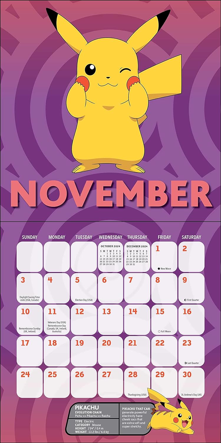 Pokémon 2024 Mini Wall Calendar