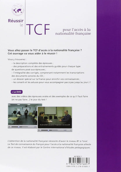 Reussir le TCF - pour l'acces a la nationalite francaise + CD/