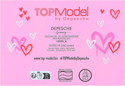 Depesche 12374 TOPModel One Mug in White with Model Heart Pattern and Wording Love Drinking Cup with Porcelain Handle Capacity Approx. 300 ml Multi-Coloured