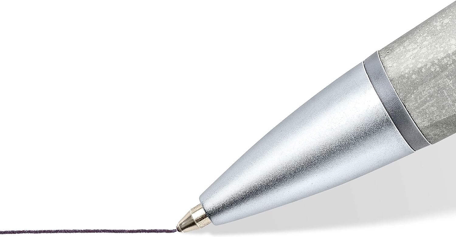 STAEDTLER 441CONB2-9 Concrete Premium Retractable Ballpoint Pen - Medium Line Width, Grey (Pack of 1)