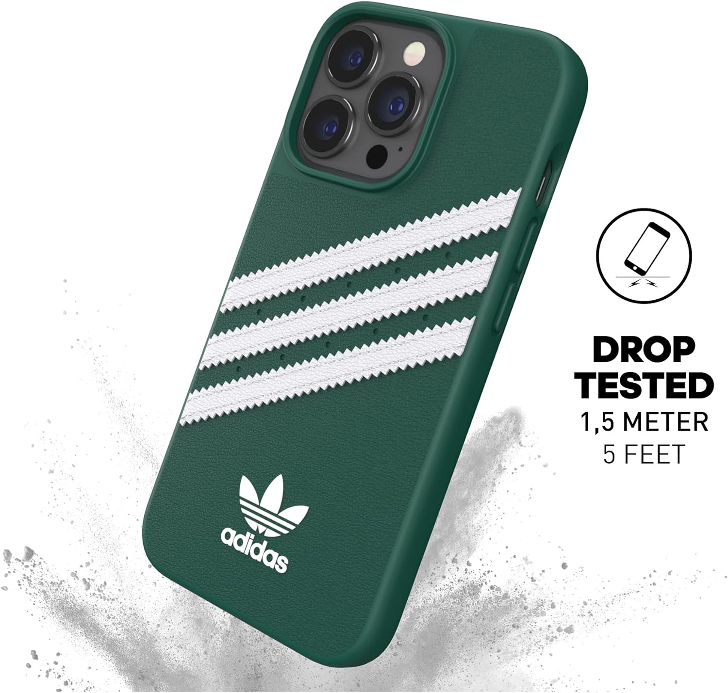 adidas Compatible with iPhone 13 Pro 6.1" Case, Original Shaped Case, Protective Case, Collegiate Green