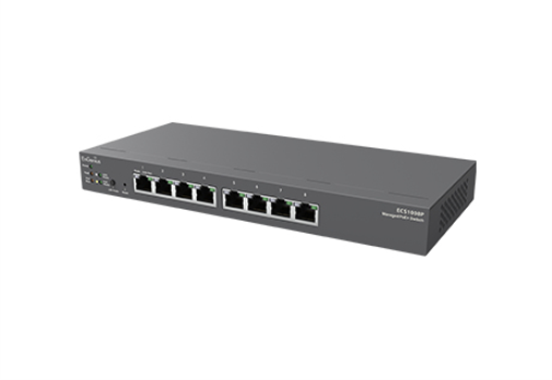 EnGenius ECS1008P Cloud Managed L2+ Switch 8-port GbE PoE.af 55W 2GbE