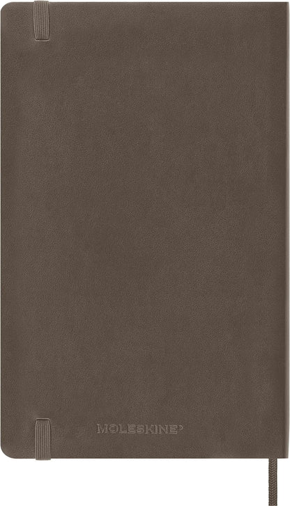 Moleskine Classic Plain Paper Notebook - Soft Cover and Elastic Closure Journal - Color Earth Brown - Large 13 x 21 A5 - 192 Pages Earth Brown Large Plain