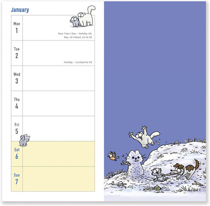 Portico Designs 2024 Simon's Cat Slim Diary Week to View