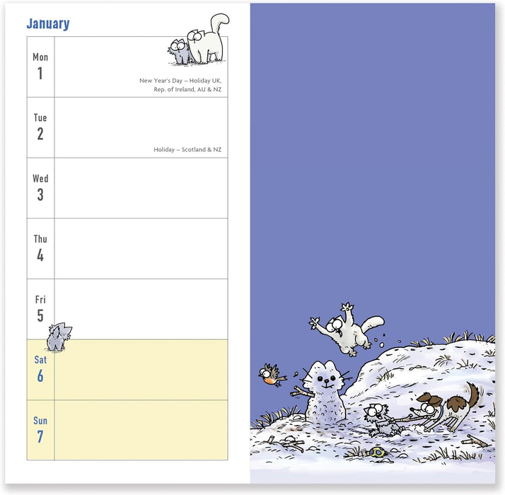 Portico Designs 2024 Simon's Cat Slim Diary Week to View