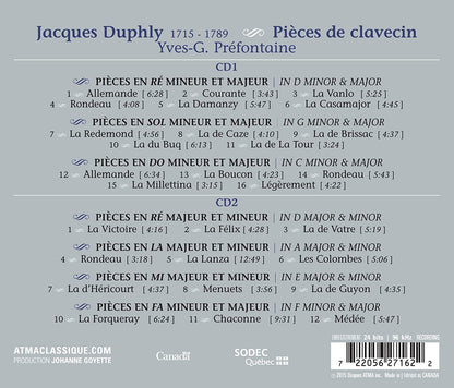 Duphly: Pieces For Harpsichord