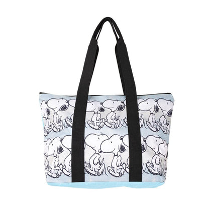 CERDÁ LIFE'S LITTLE MOMENTS Snoopy Beach Bag - Zip Closure - 47 x 33 x 15 cm - Canvas Bag with Long Handles - Design Printed on Canvas - Original Product Designed in Spain