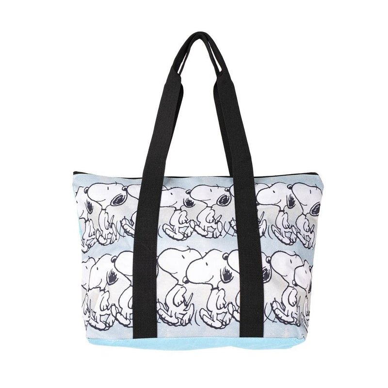 CERDÁ LIFE'S LITTLE MOMENTS Snoopy Beach Bag - Zip Closure - 47 x 33 x 15 cm - Canvas Bag with Long Handles - Design Printed on Canvas - Original Product Designed in Spain