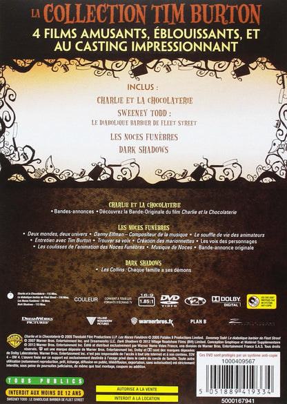 La Collection Tim Burton - Charlie et la chocolaterie + Les noces funèbres + Sweeney Todd + Dark Shadows