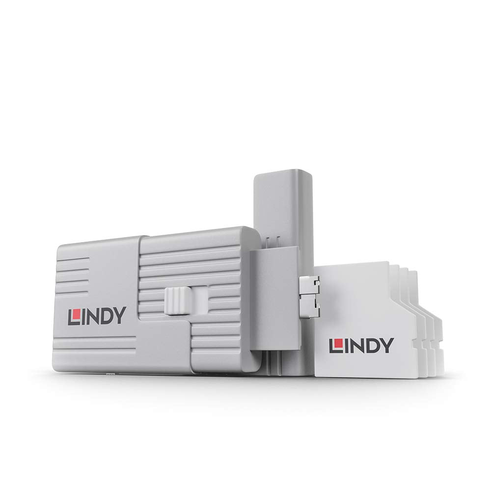 LINDY SD Port Blockers - Pack of 4 with 1 Key Pack Of 4 With Key