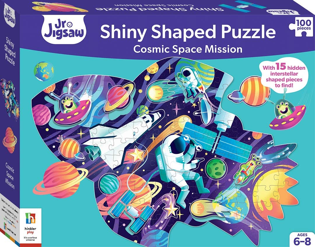Junior Jigsaw 100-Piece Shiny Shaped Jigsaw: Cosmic Space Mission