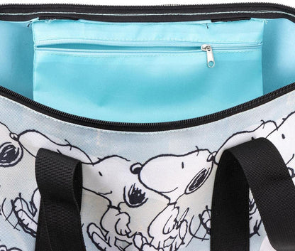 CERDÁ LIFE'S LITTLE MOMENTS Snoopy Beach Bag - Zip Closure - 47 x 33 x 15 cm - Canvas Bag with Long Handles - Design Printed on Canvas - Original Product Designed in Spain