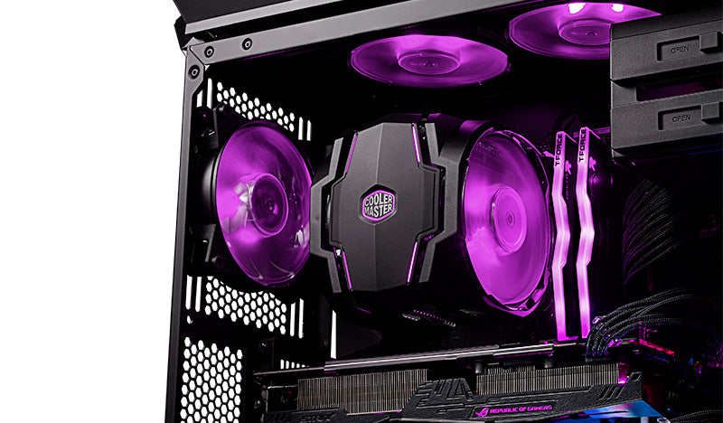Cooler Master MasterAir MA610P RGB CPU Air Cooling System, 2 x RGB MasterFan 120 Air Balance Fans in Push-Pull Configuration,6 Heat Pipes,Improved Contact Plate,Universal Compatibility,RGB Controller