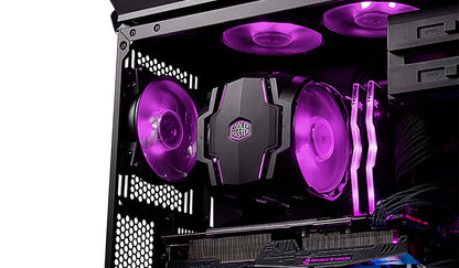 Cooler Master MasterAir MA610P RGB CPU Air Cooling System, 2 x RGB MasterFan 120 Air Balance Fans in Push-Pull Configuration,6 Heat Pipes,Improved Contact Plate,Universal Compatibility,RGB Controller