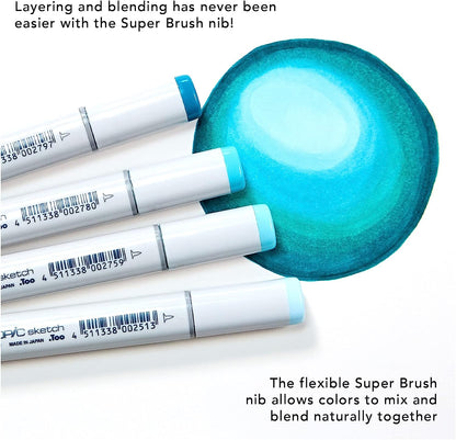 Copic Sketch, Alcohol-Based Markers, 36pc Set, Basic (New ver.) Basic: Bright, Basic Colors and a Variety of Grays: C1, C3, C5, C7, C9, W1, W3, W5, W7, W9, 100, 110, B05, B06, B14, B29, B32, B39, E09,
