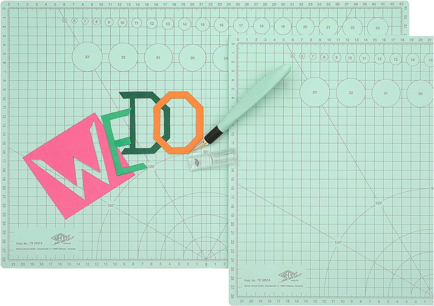 WEDO Cutting mat, Mint Green, A2 Mint Green A2/A3 foldable