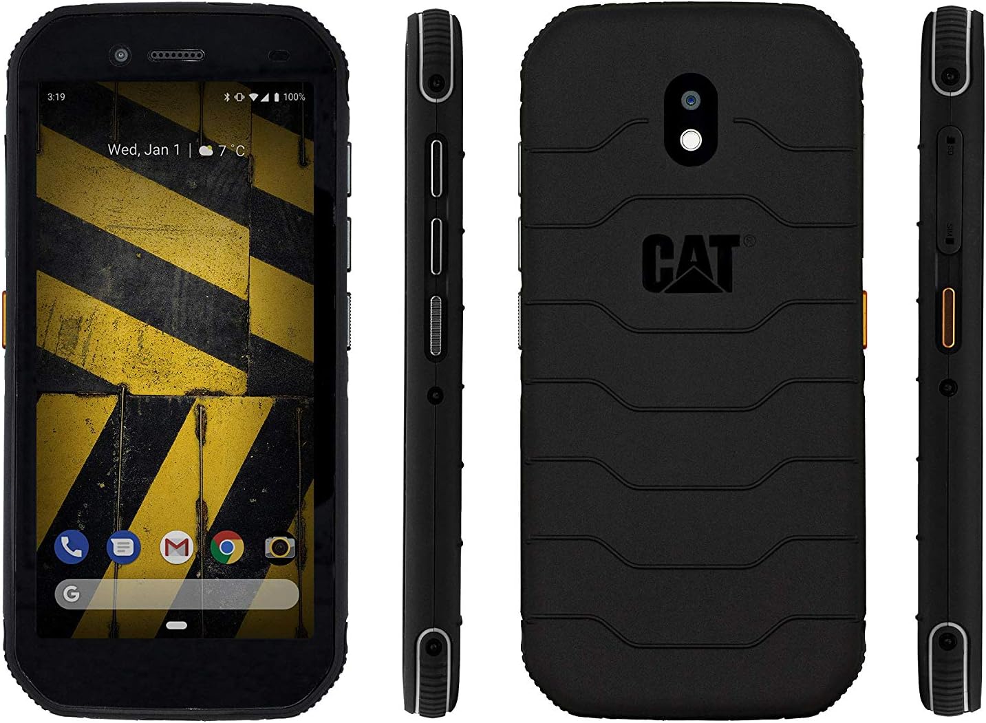 CAT PHONES S42 H+ all carriers Smartphone with anti-microbial silver ions built in. 4G Rugged Phone (IP68, MIL SPEC 810H, 4200mAh Battery, Dual SIM, 3GB/32GB, Android 10) - Black. S42+ (2021)