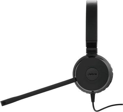 Jabra Evolve 20 SE UC Certified USB-C Stereo Corded Headset With Call Control Unit - Compact Mini USB (Black) Unified Communications